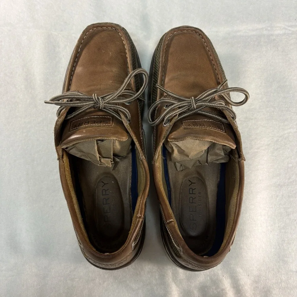 Sperry Top Sider Leather Boat‎ Shoes Size 12M Memory Foam STS15061